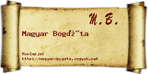 Magyar Bogáta névjegykártya